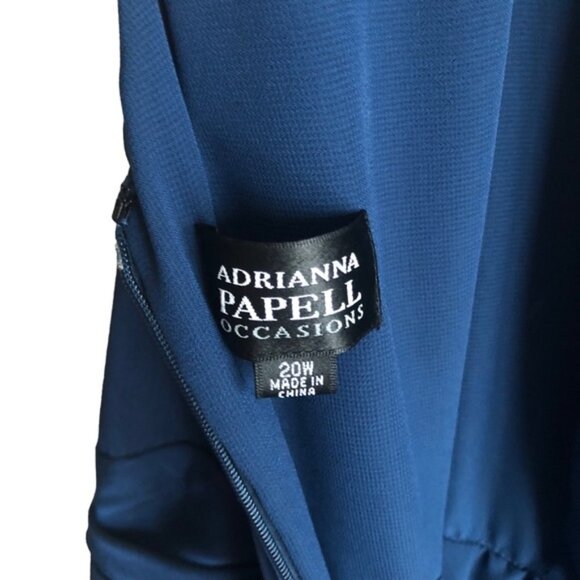 NWT Adrianna Papell Occasion Dress Size 20W Navy Floral Bodice - Picture 13 of 16